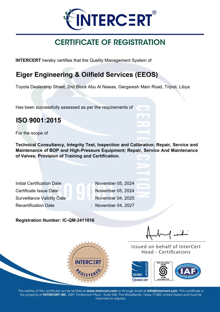 ISO 9001:2015 certified by INTERCERT