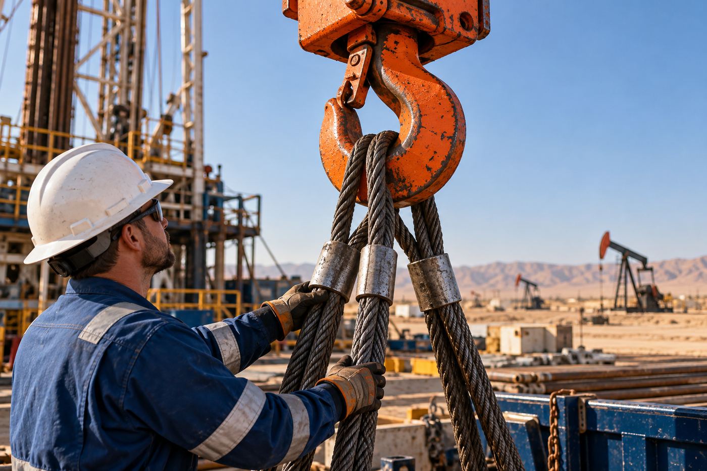 Lifting equipment inspection on a rig